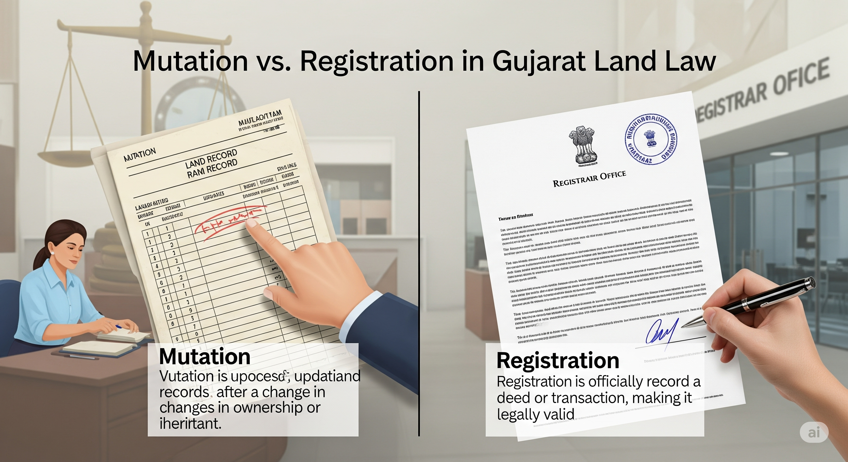 Mutation vs Registration – What’s the Difference in Gujarat Land Law